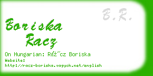 boriska racz business card